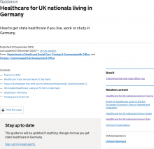 Healthcare for UK nationals living in Germany [Updated 31st December 2020]